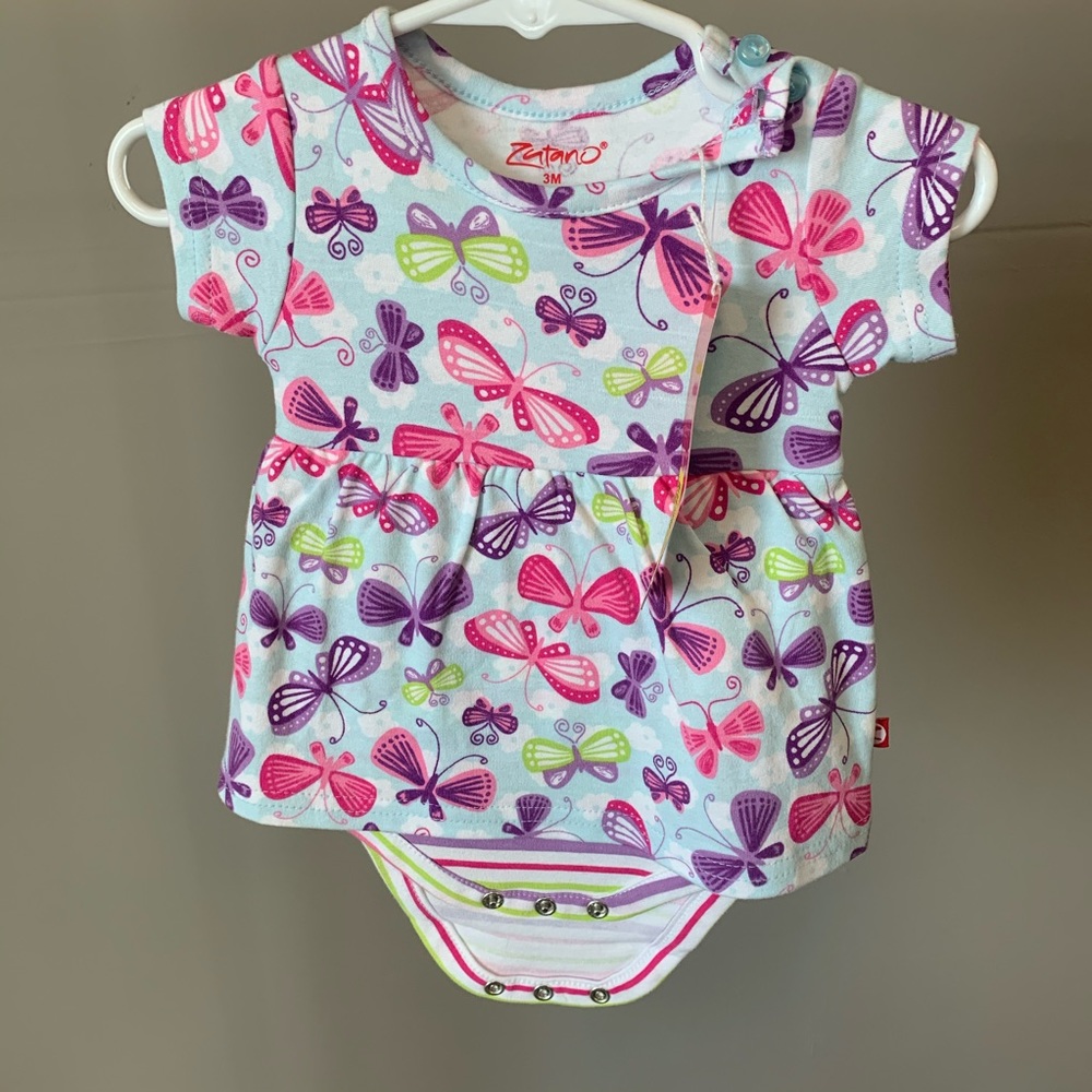 NWT Butterfly ZUTANO onesie dress